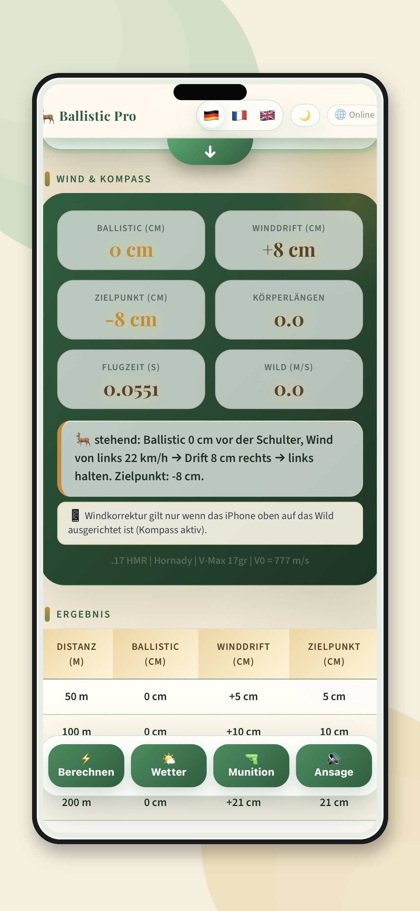 Ballistic Pro – Wildansicht