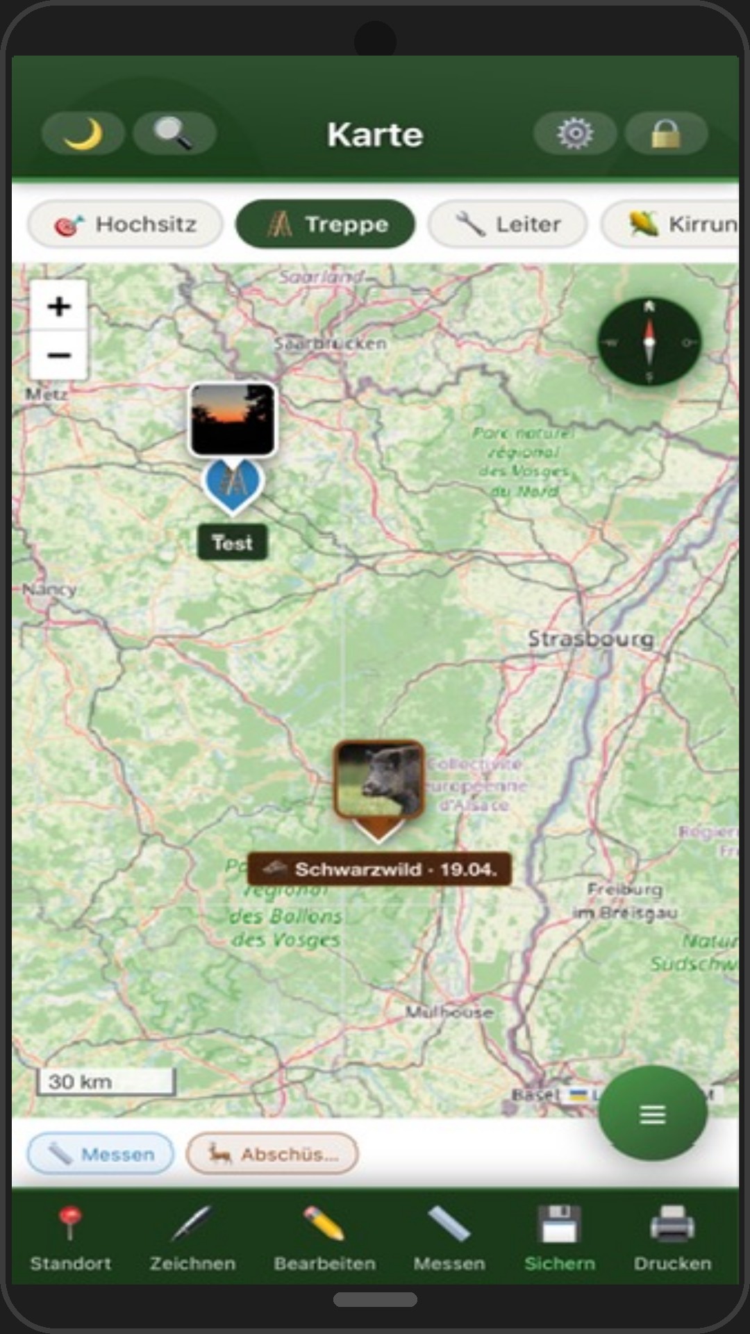 Jagdrevier Plus – Interaktive Revierkarte mit GPS-Pins